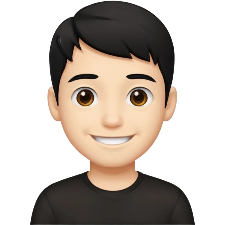 A roblox Avatar whit sleek hair and black shirt      boy emoji