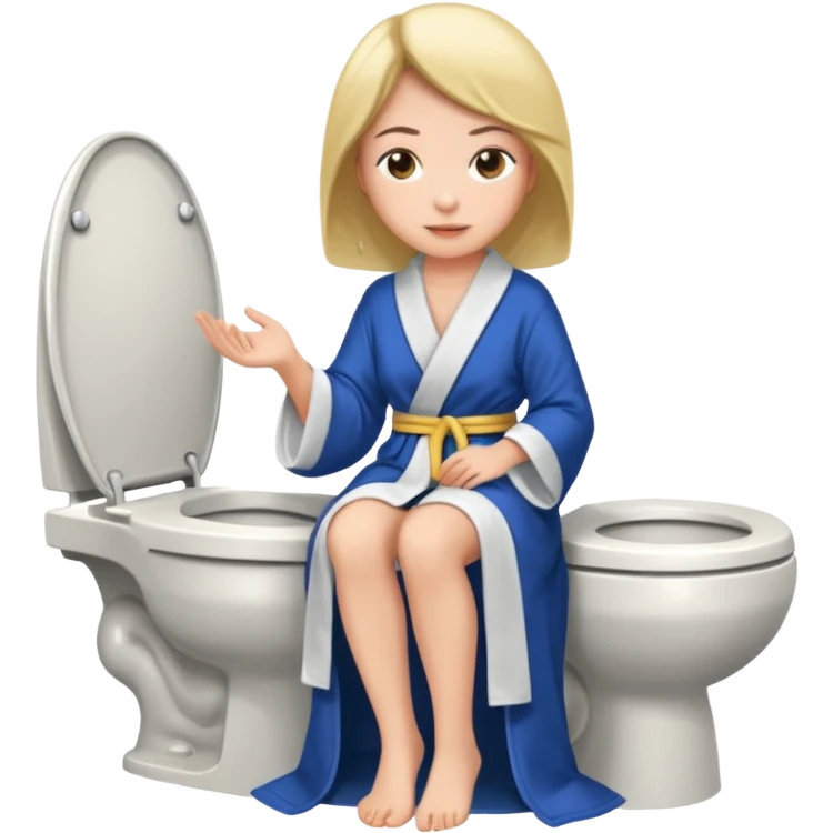 A woman is sitting on the toilet emoji
