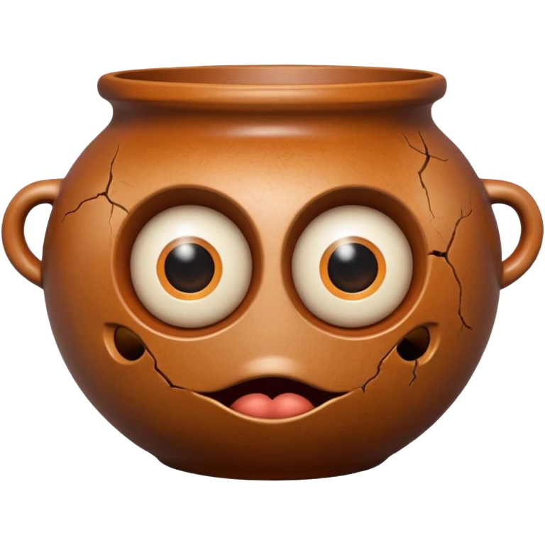 a pot with eyes and mouth emoji