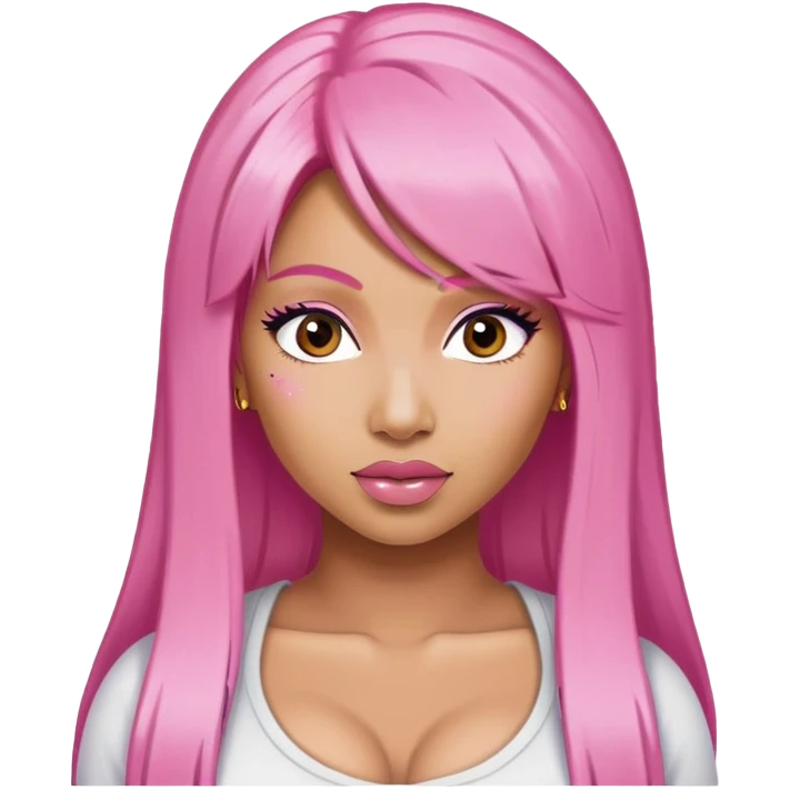 Nicki Minaj with pink hair emoji
