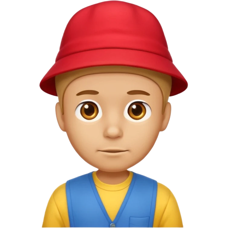 very big head and small body proportion male cartoon emoji
