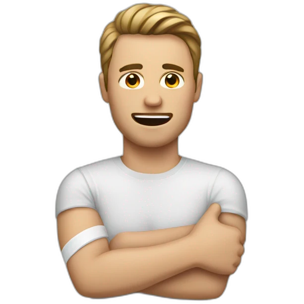 man with broken arm plaster emoji
