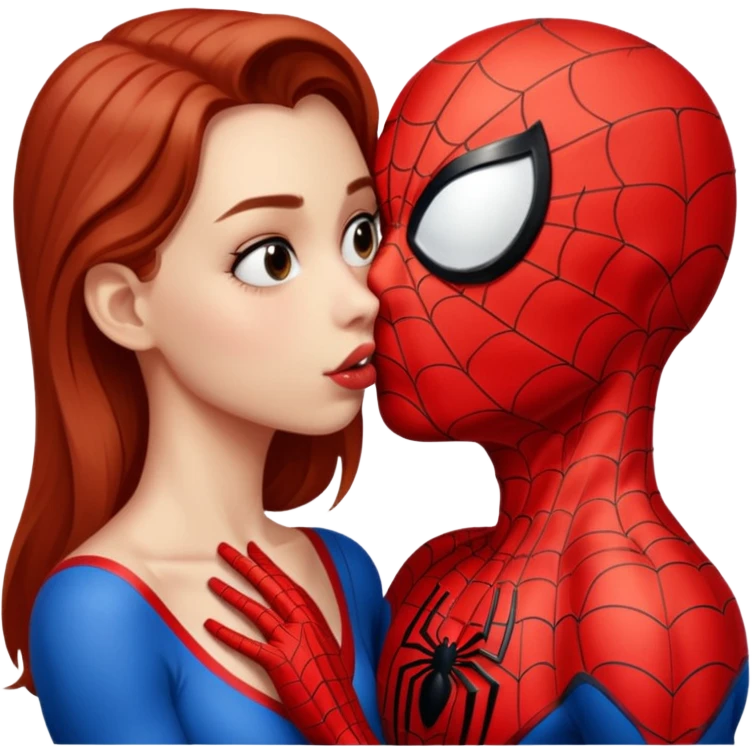 Spider man kiss kiss creepy  emoji
