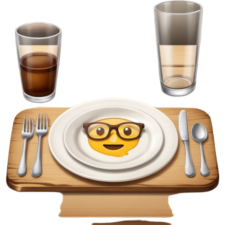 dirty table with empty plates and glasses emoji
