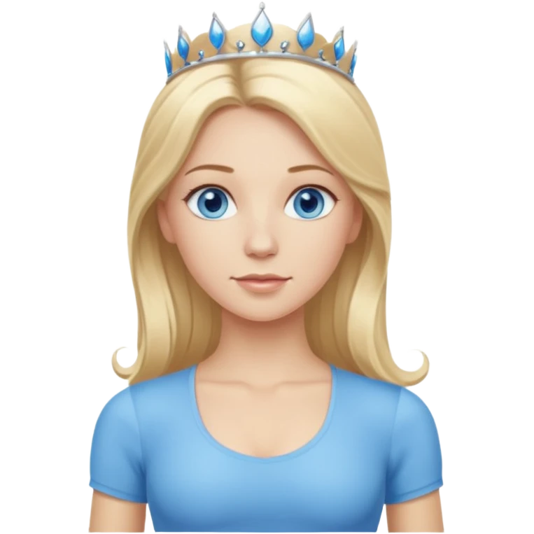  long blown out blonde hair woman blue eyes pilates princess  emoji