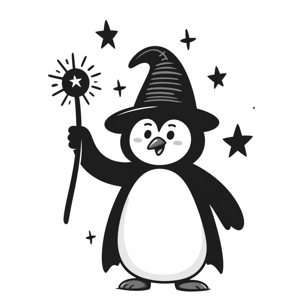 Penguin Wizard emoji