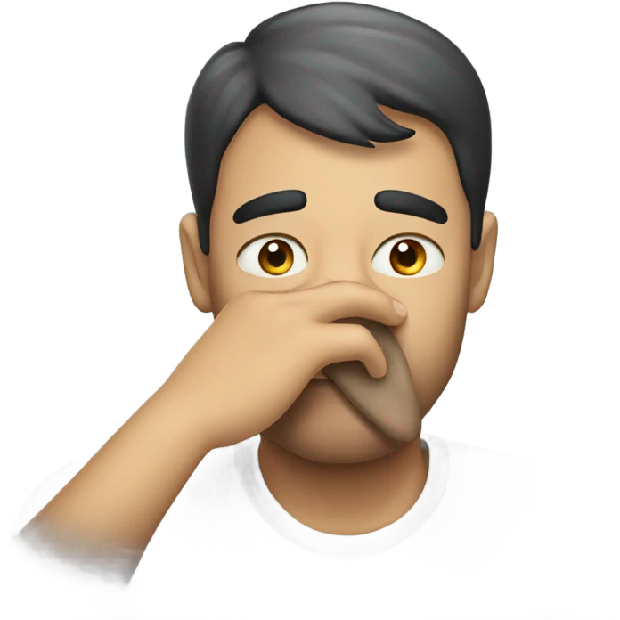  man covering nose smell bad emoji