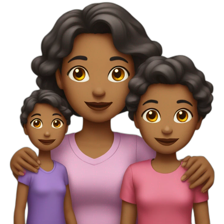 Mamá e hijas emoji