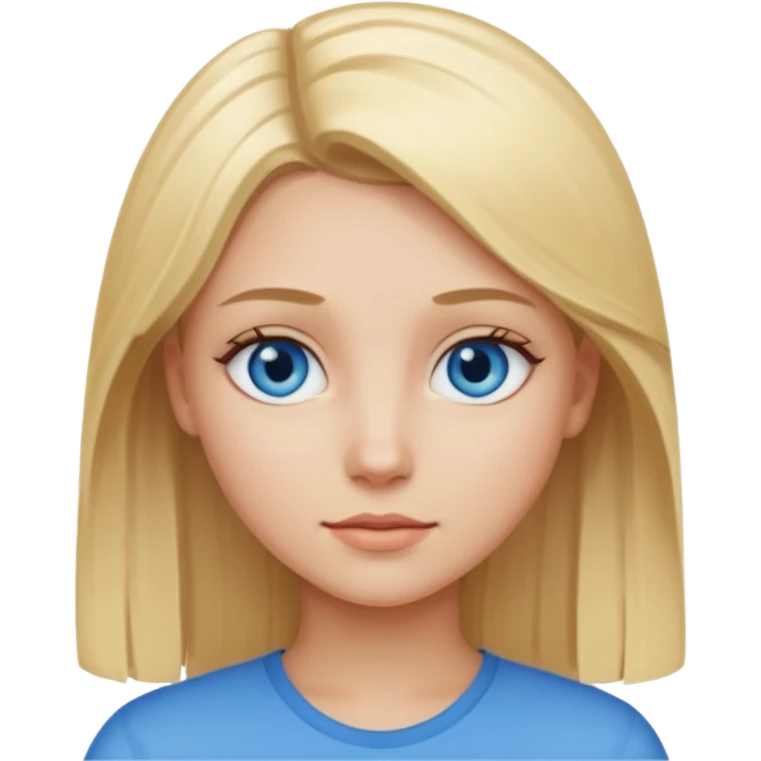 One girl with Blonde and straight hair and blue eyes emoji