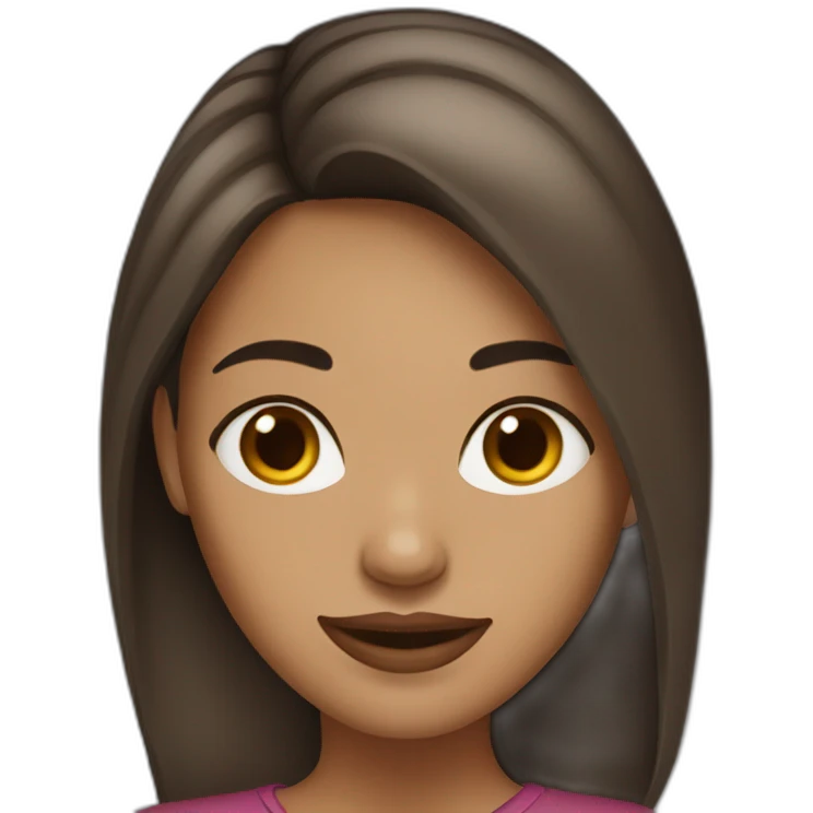 woman light brown skin long dark hair emoji
