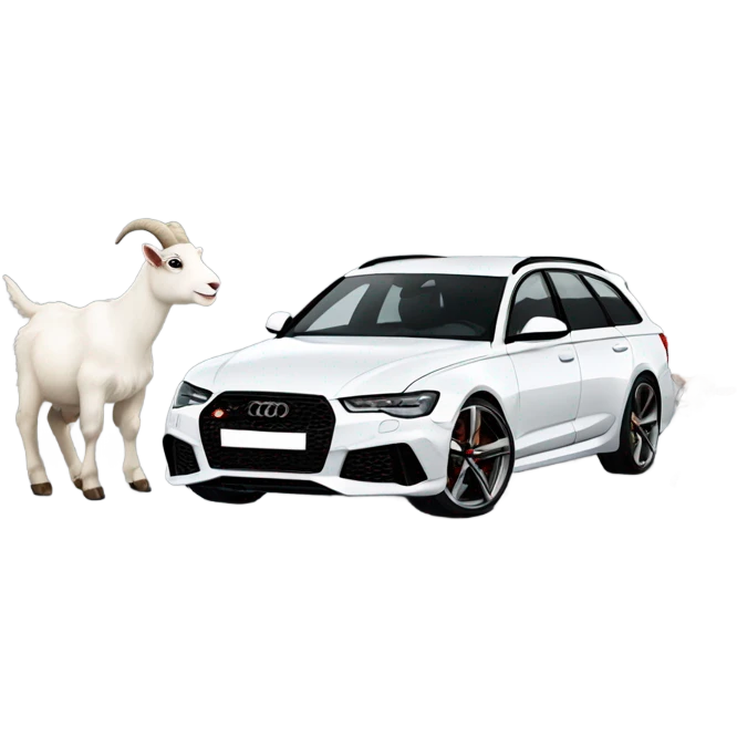 Goat driving black Audi RS6 emoji