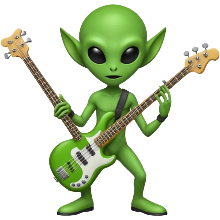 Alien playing bass  emoji