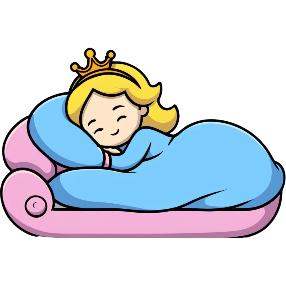 beautiful princess sleeping peacefully emoji