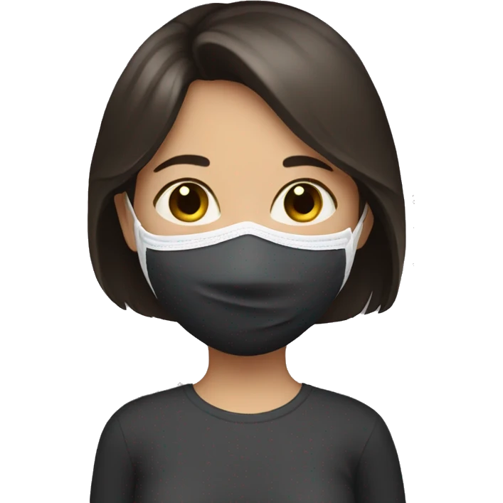 A brunette girl with face mask on  emoji