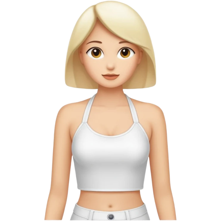 a fully white halter top emoji