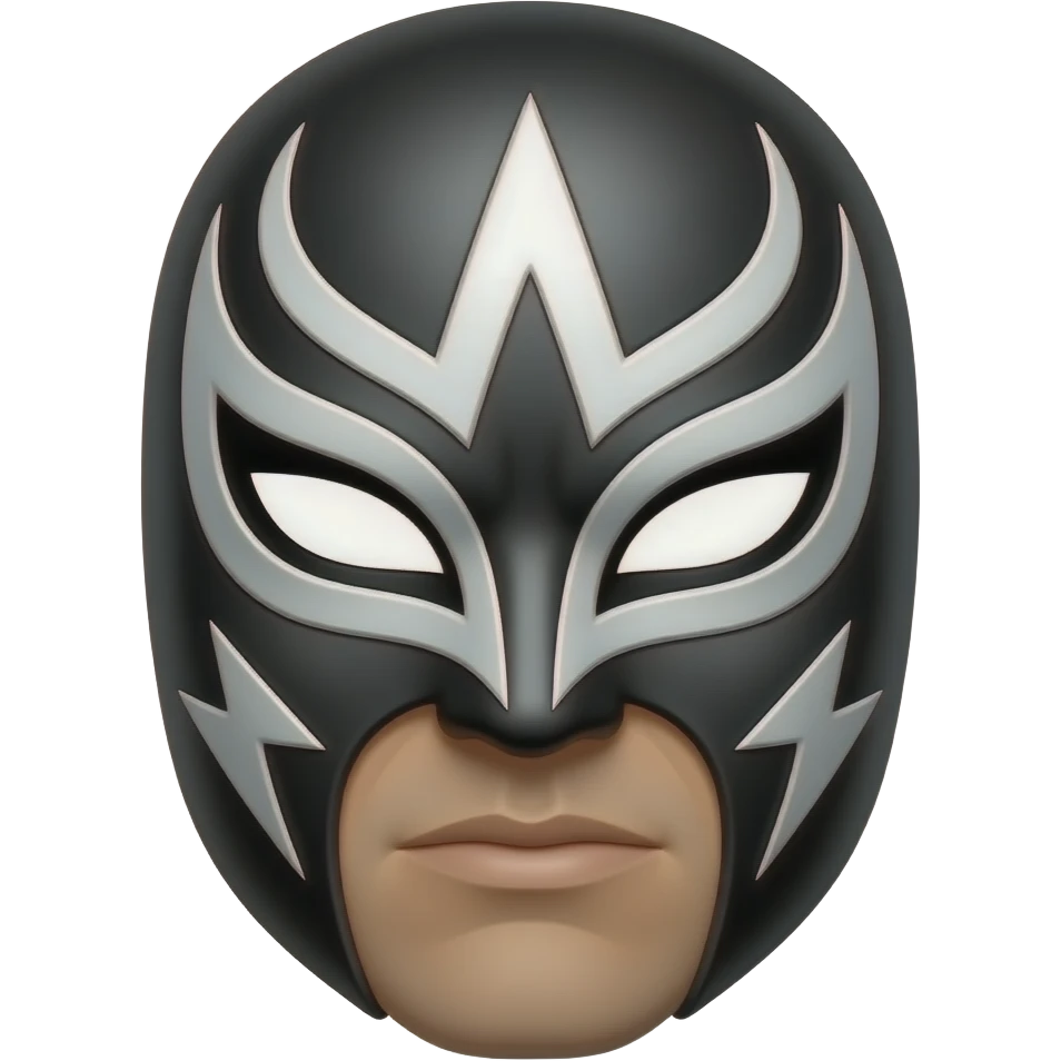Make a rey mysterio mask black and white emoji