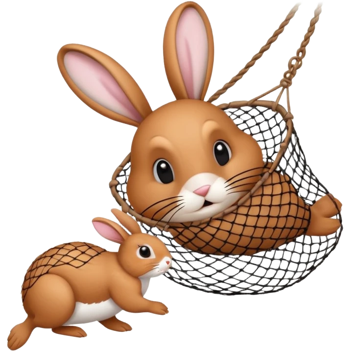 a fish net catching a rabbit emoji