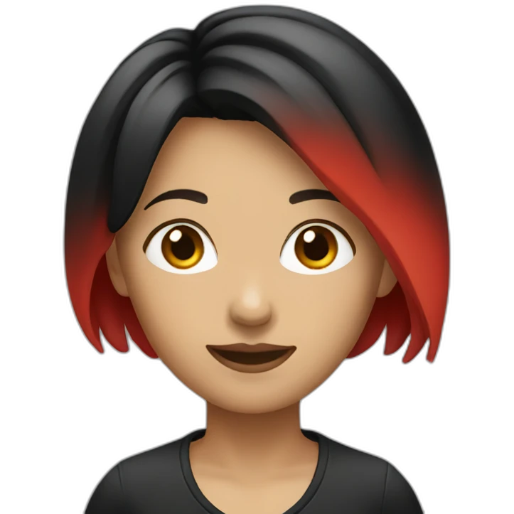 Female,red and black short hair emoji
