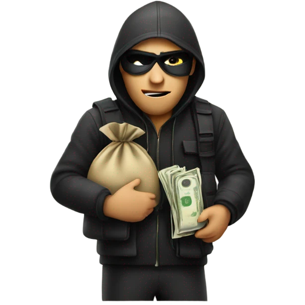A robber with money bags emoji