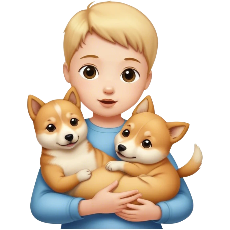 cute baby holding a doge emoji
