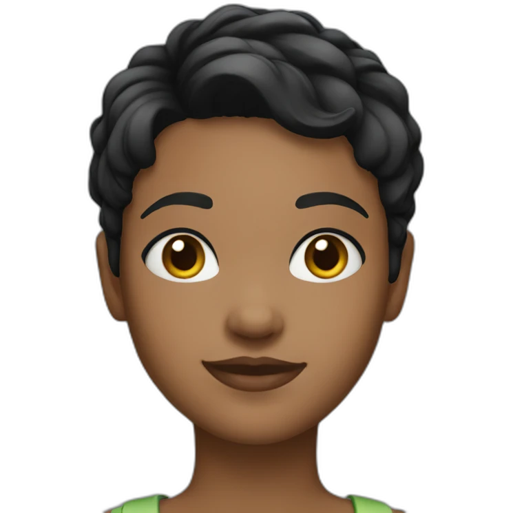 black short hair girl emoji