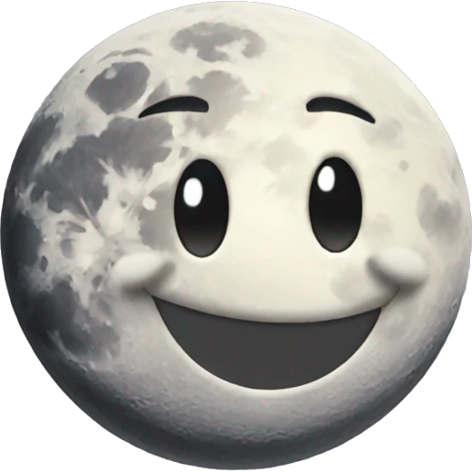 Moon with smile emoji
