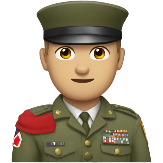 Army man with red arm band emoji