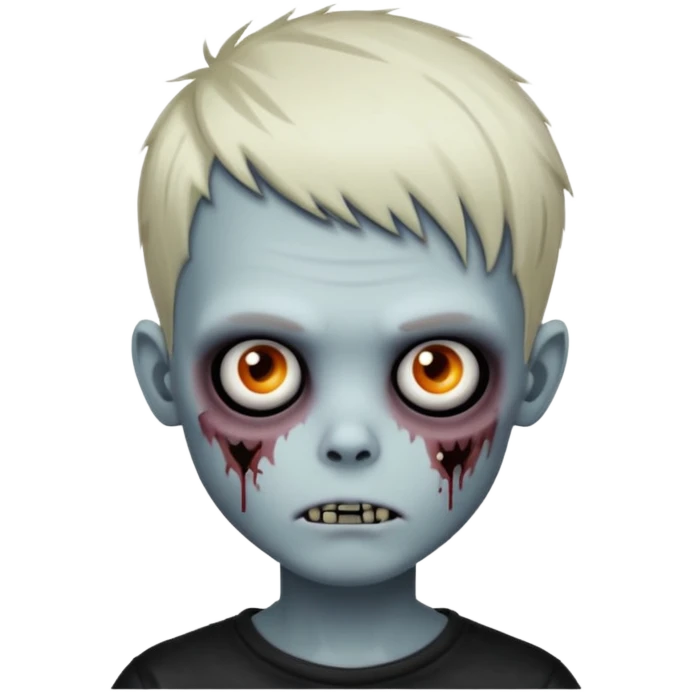 Zombie boy with emo pixie style hair cut emoji