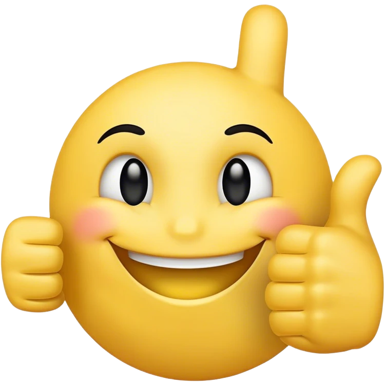 Thumbs up with a smiley face on it emoji