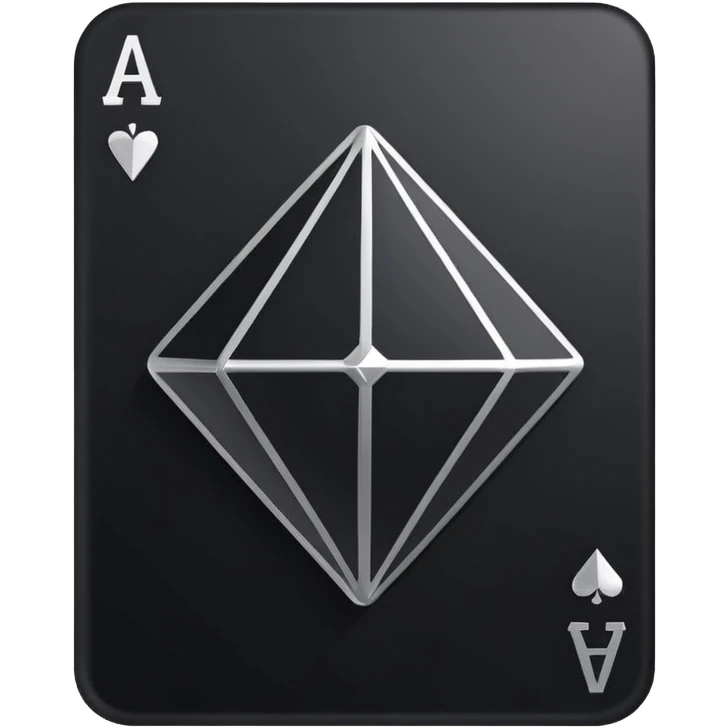 3d diamond shape matte black. diamond shape like on a playing card emoji