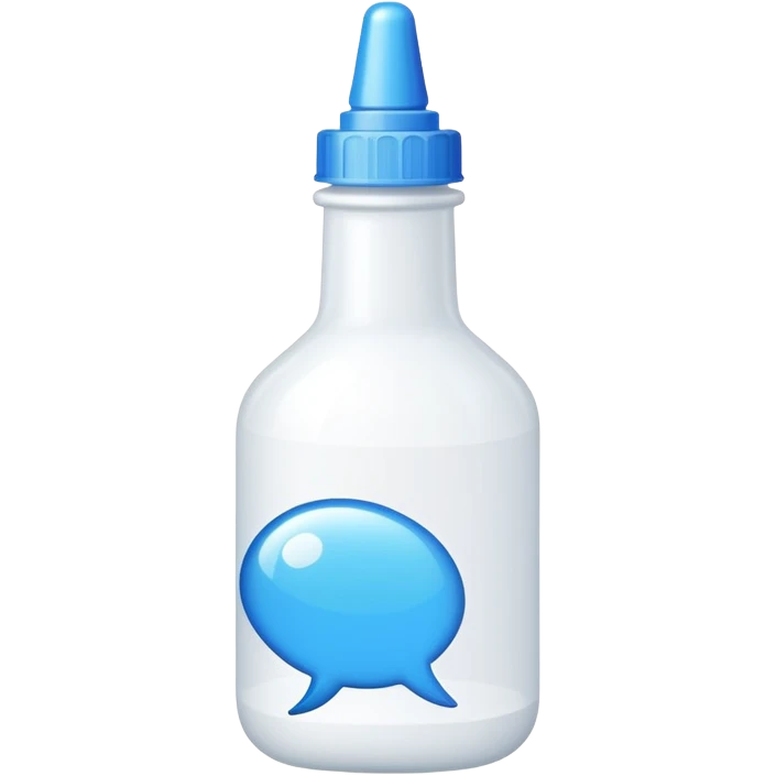 glue bottle with chat bubble emoji