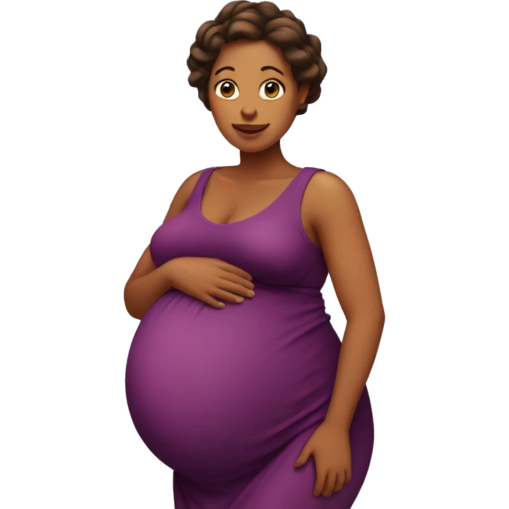 Woman with huge pregnant belly emoji