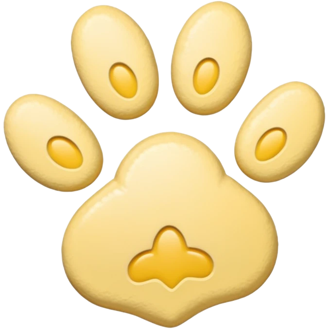 a pastel yellow pawprint emoji