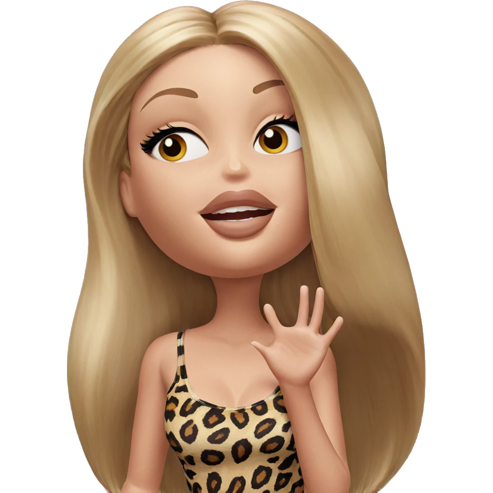 blonde girl in animal print emoji