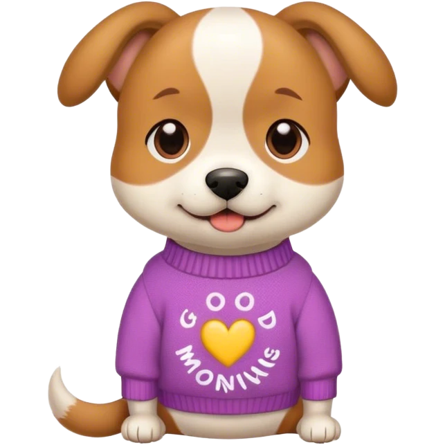 Dog saying  good mormimg wear a cute sweater  emoji