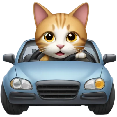 Cat driving a car emoji