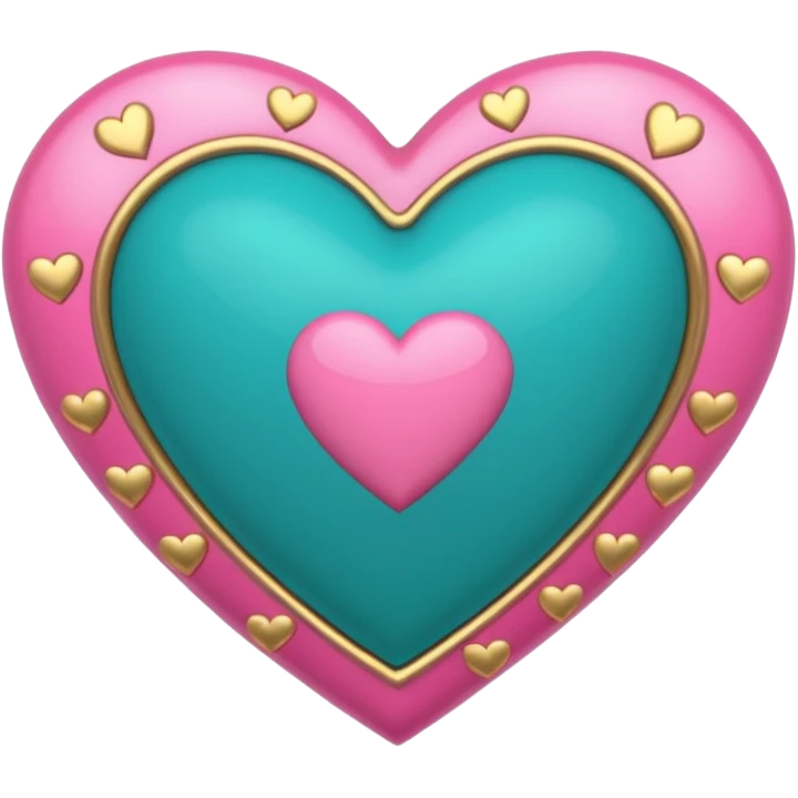 Teal heart with little hearts and Belles wording emoji