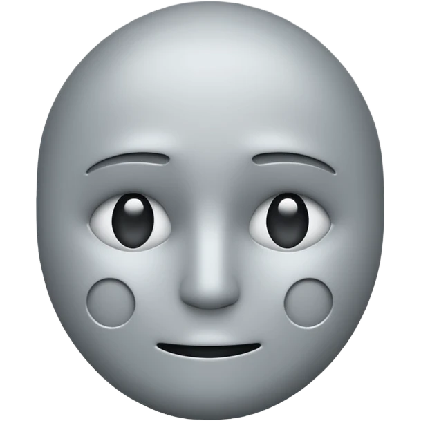 minimalist illustration of a neutral gray emoji face, , representing emotional isolation through algorithms. cold tone, grayscale color palette, subtle noise texture, geometric and mechanical look, emotionless expression, digital abstraction, soft vignette on white background. emoji
