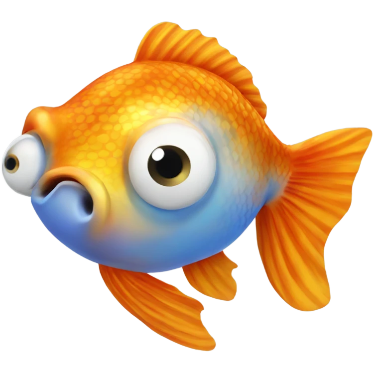 Bubble eye gold fish emoji