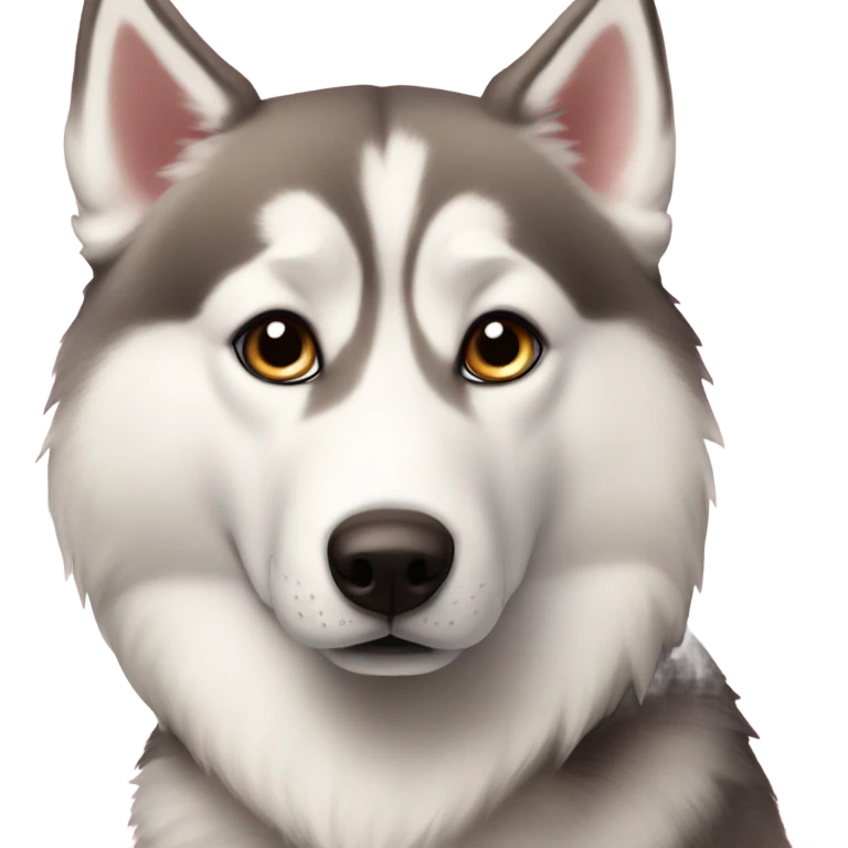 blond husky brown eyes pink nose emoji
