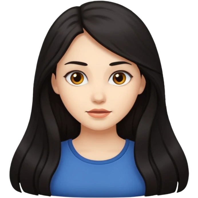 Long dark hair female emoji