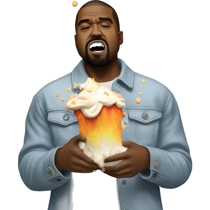 Kanye exploding with icing emoji