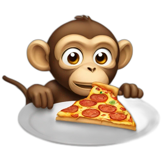 Monkey eating pizza emoji