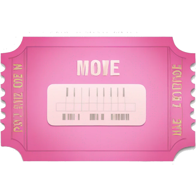Pink movie ticket without face emoji