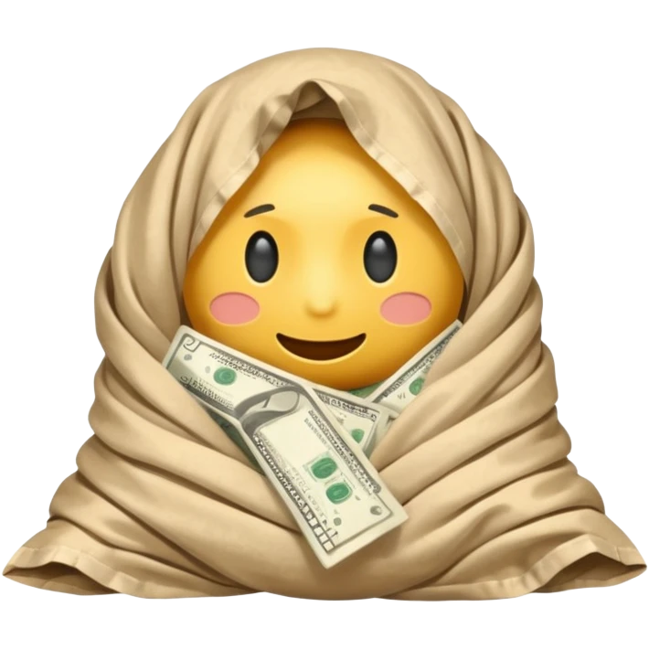 MONEY HIDDEN UNDER THE BLANKET emoji