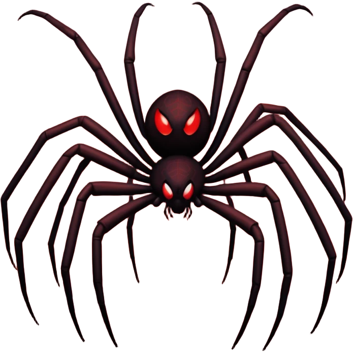 A giant shadow creature with spreading spider legs in a red stormy sky emoji