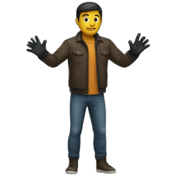 man wearing gloves full body emoji