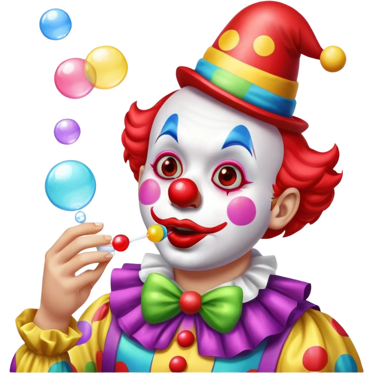 bright clown with soap bubbles emoji