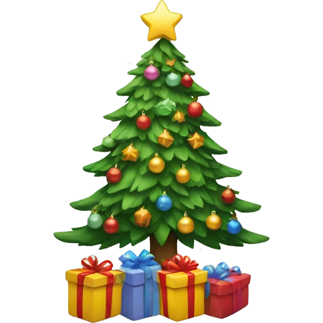 Christmas tree with presents  emoji