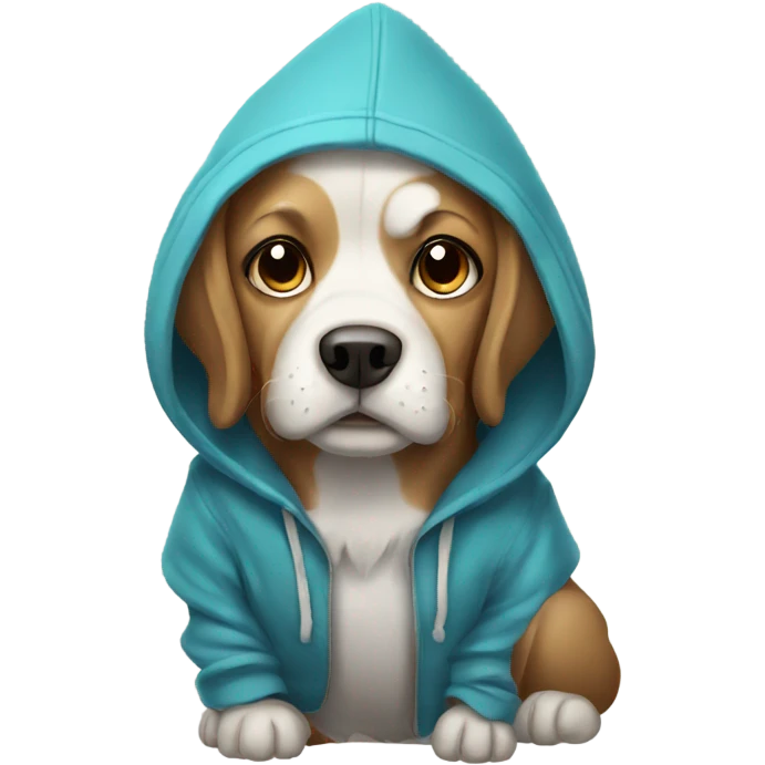 Dog wearing hoodie emoji